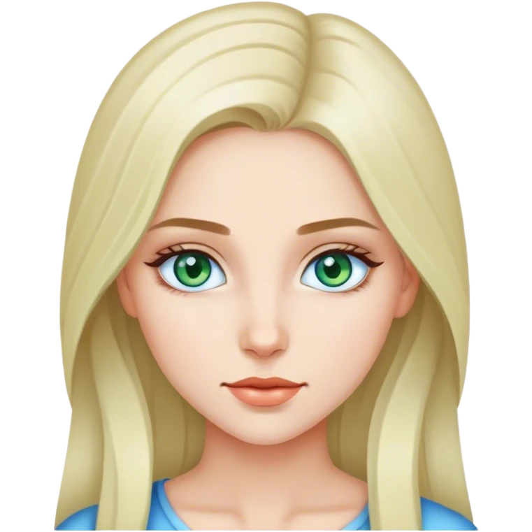 A Beautyfull girl with blue and green eyes  emoji