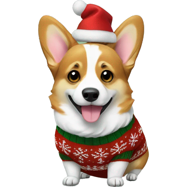 Corgi in Christmas sweater  emoji