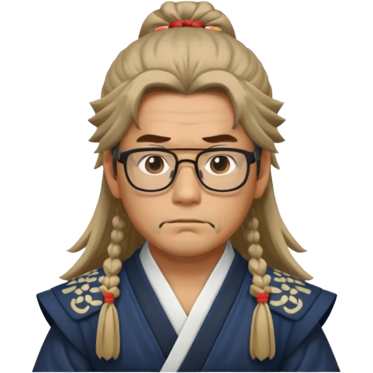 Long Haired Samurai with Glasses, Samurai with long hair tied back and glasses


 emoji