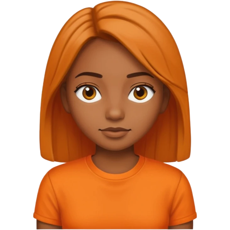 brown skin girl straight hair and orange shirt emoji
