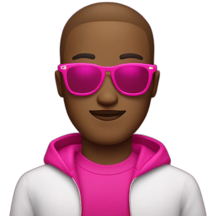 A cool person with sunglasses and hot pink clothes emoji