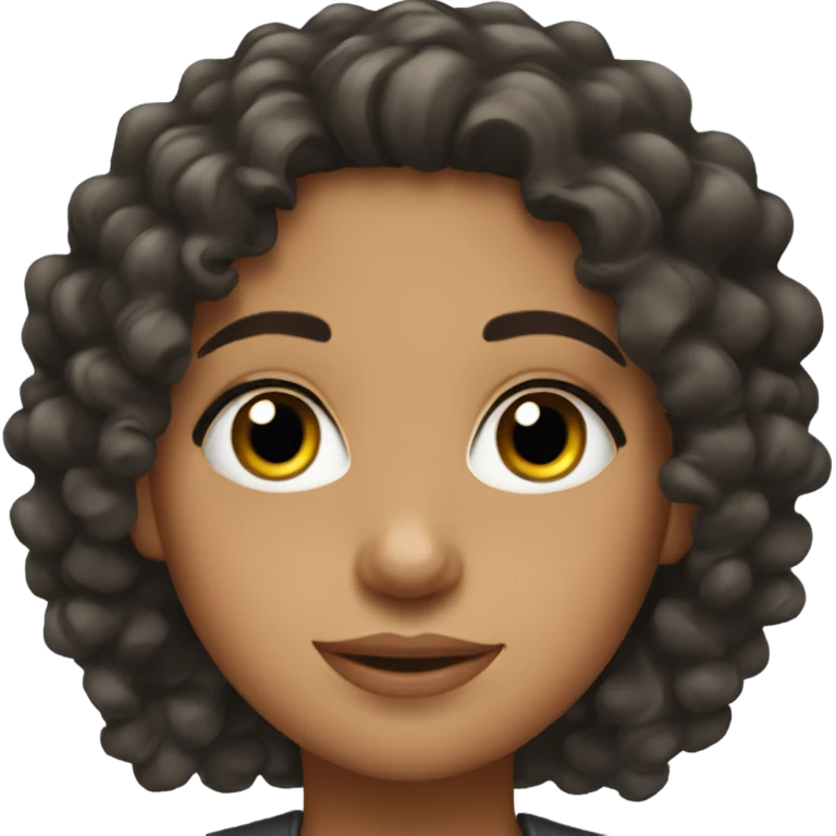 Hispanic girl with curly hair and long eyelashes  emoji
