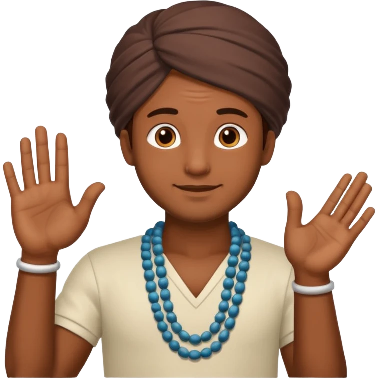 Man greeting namaste emoji