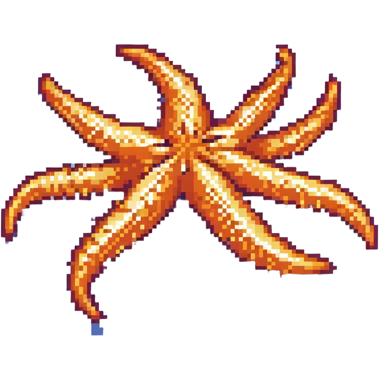 Orange sea star with five arms emoji