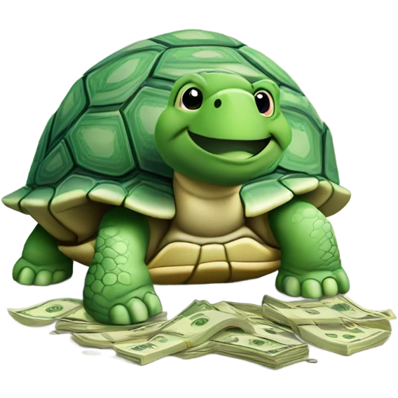 Turtle with cash emoji