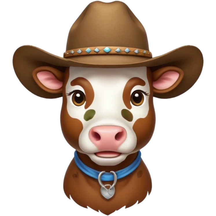 Cow wearing cowboy hat emoji