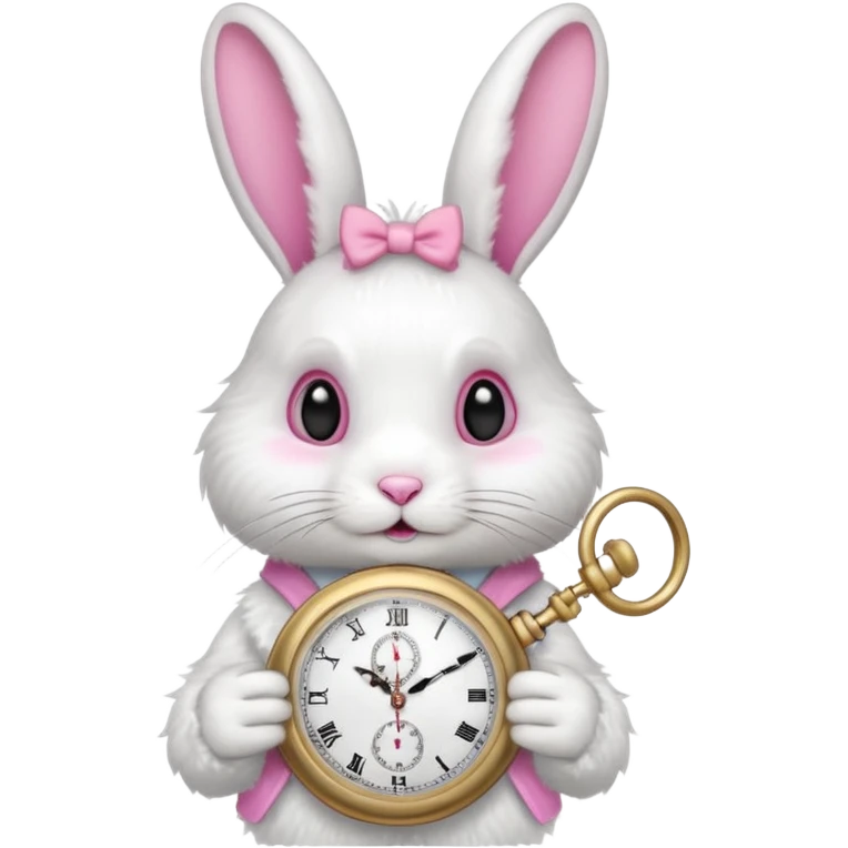Rabbit holding watch emoji