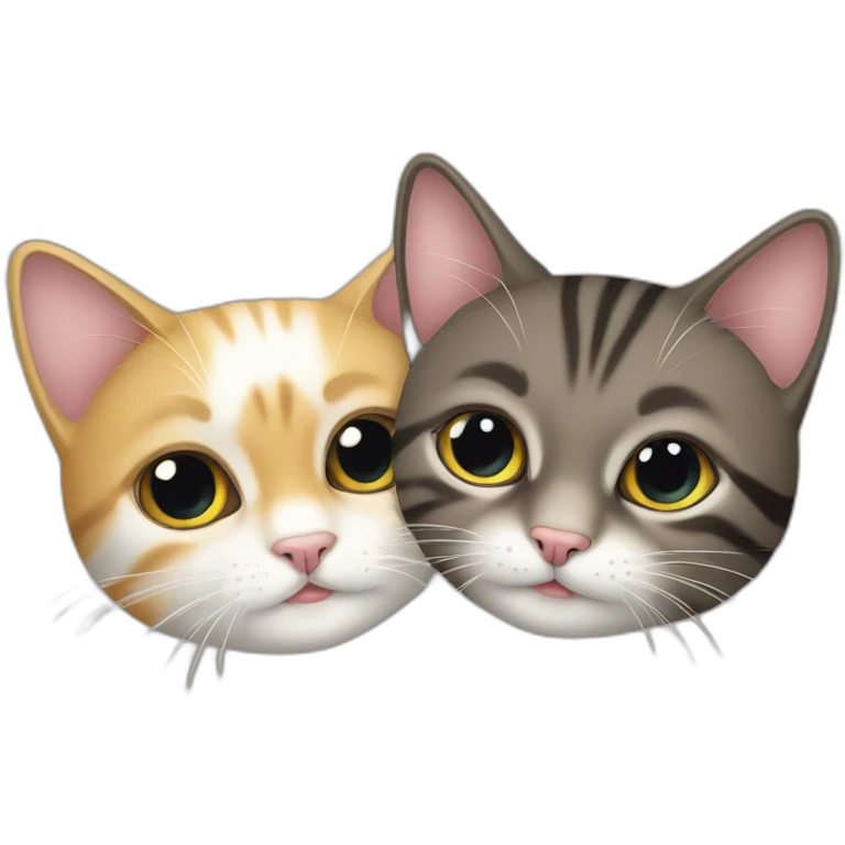 deux chats qui s'embrassent emoji