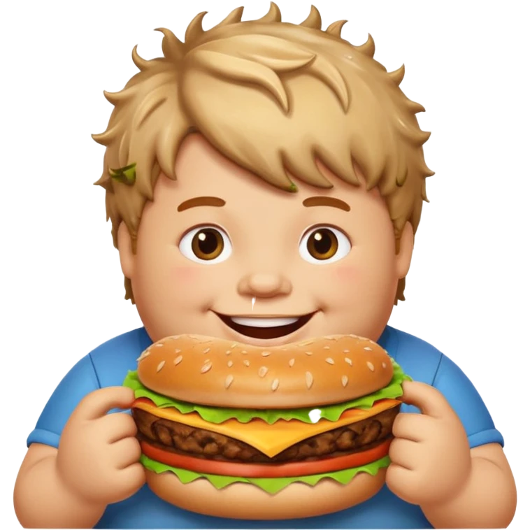 Fat Boy with burger  emoji