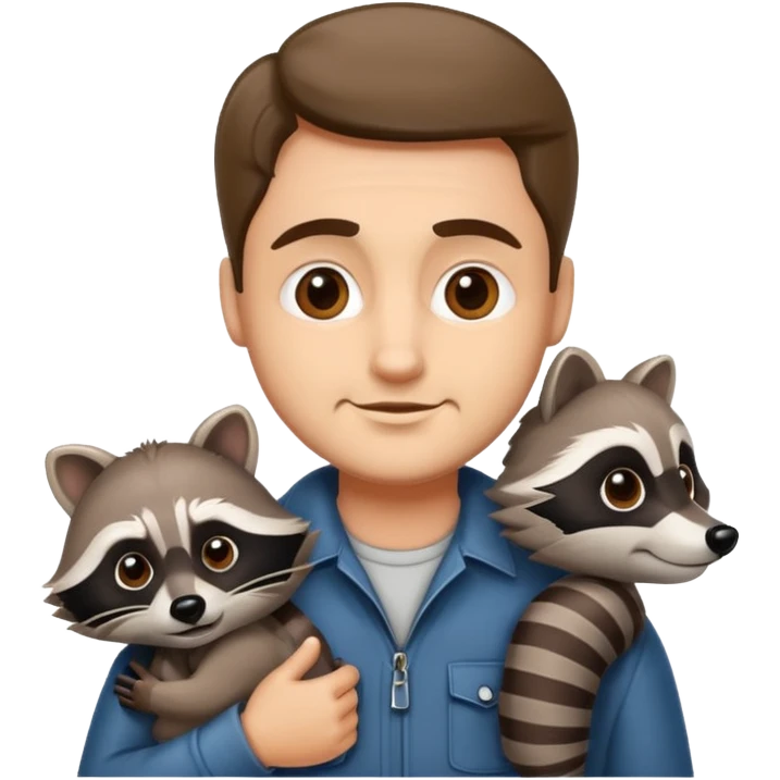 man with racoon emoji