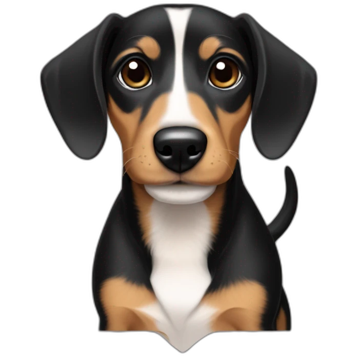 terrier dachshund mix Black Tan puppy emoji