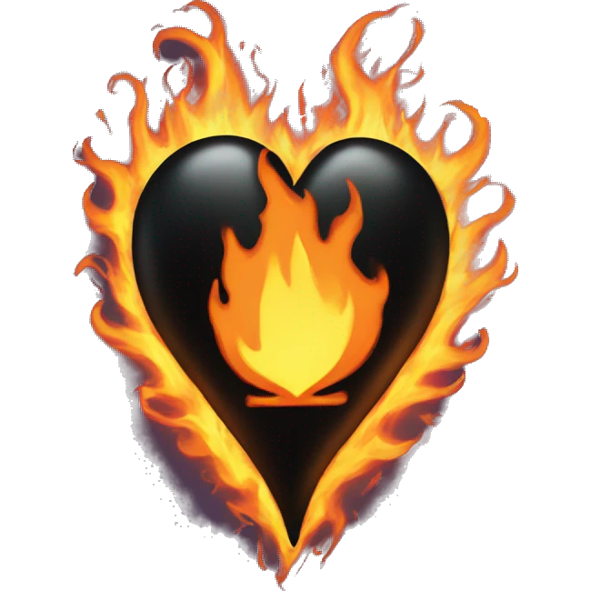 Black heart in flames emoji