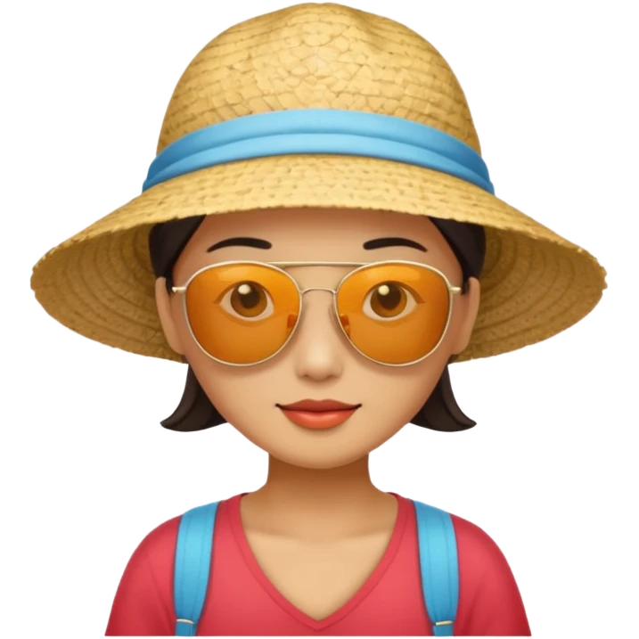 Photorealistic Chinese tourist wearing sunglasses emoji