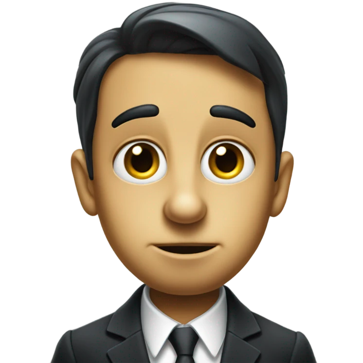 Pinocchio in a suit after lying emoji