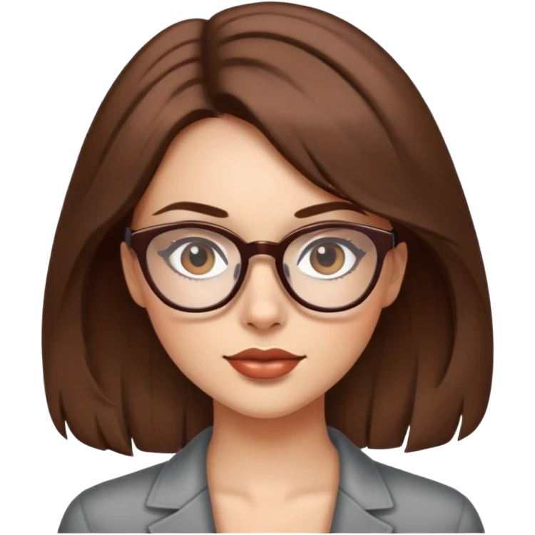 Sexy girl wirh glasses With medium brown hair emoji