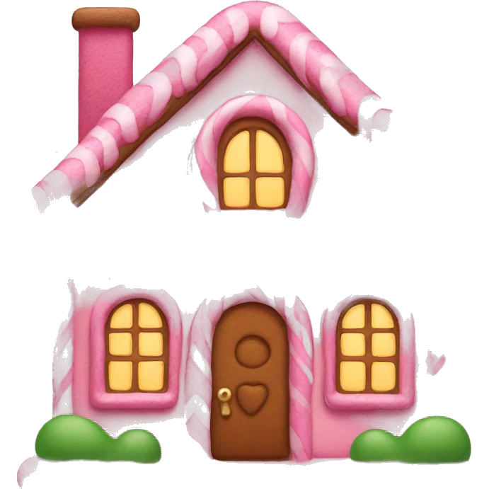 Pink gingerbread house emoji