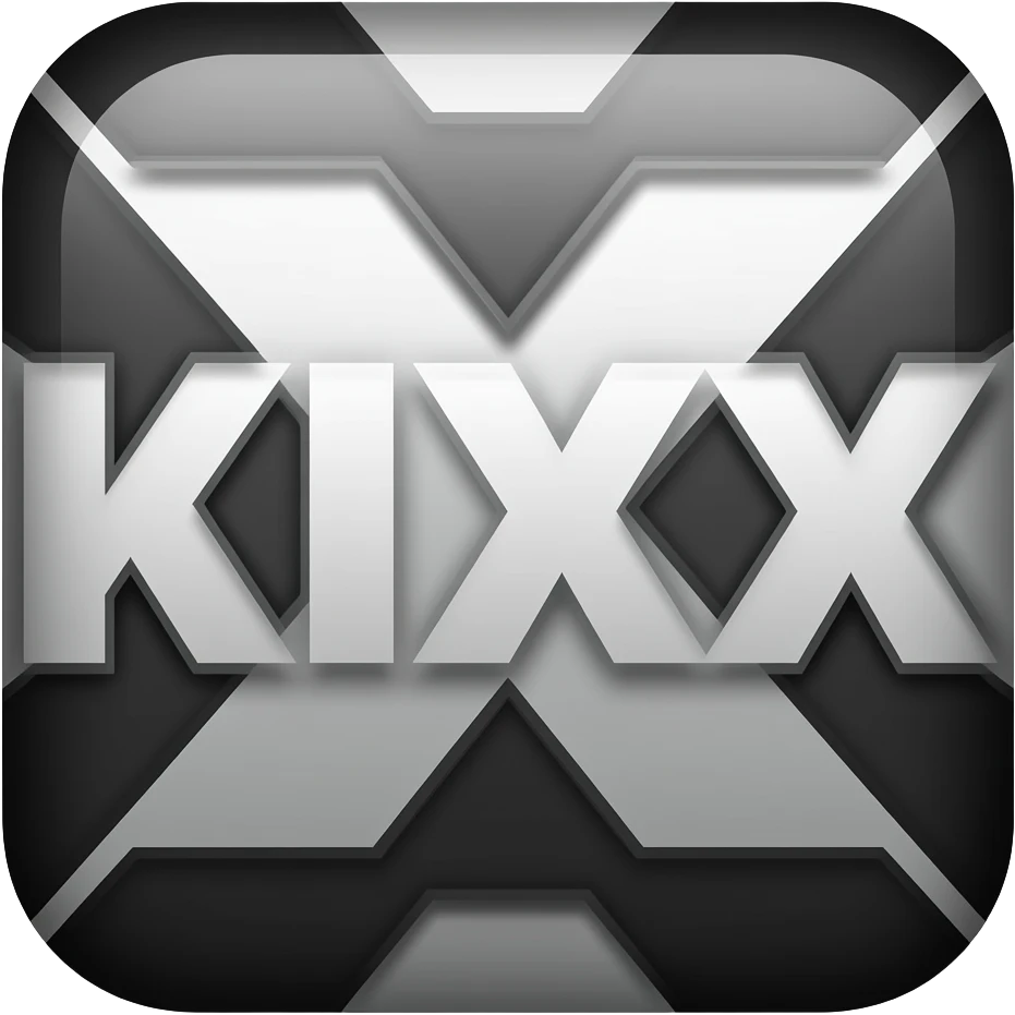 Make black or gray emojis for the discord server for games with the name: KIXX emoji