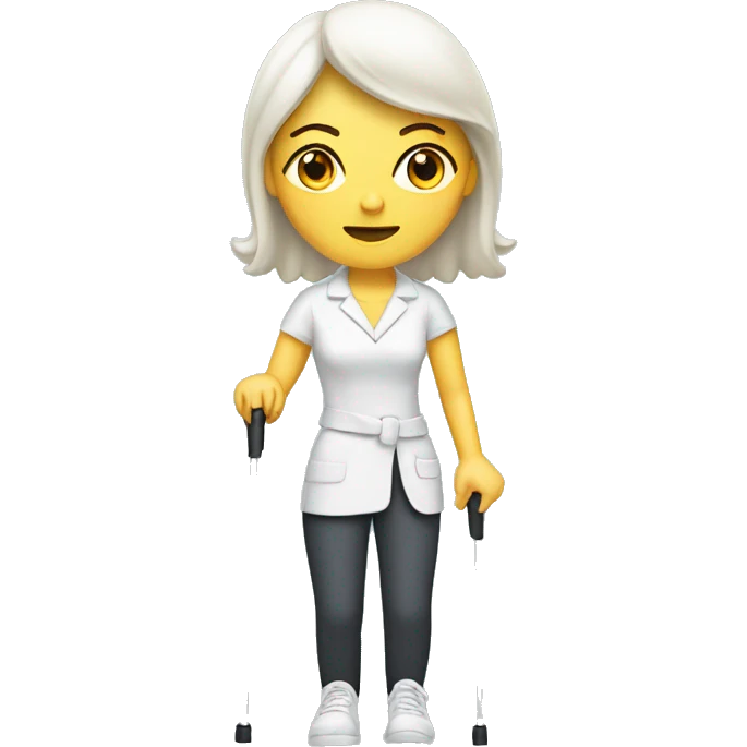 White lady with a broken leg on crutches emoji