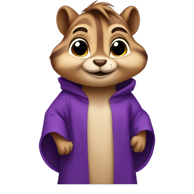 Chipmunk with purple robe emoji