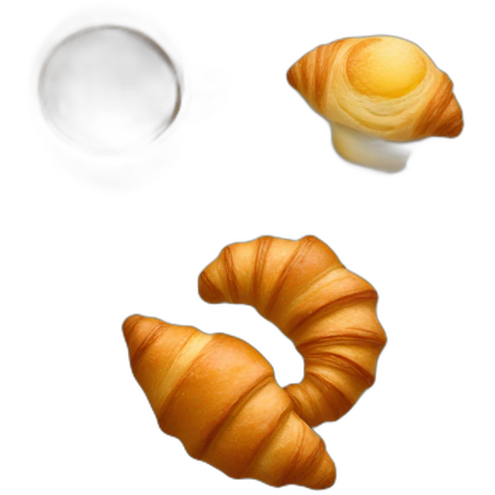 breakfast lattee and croissant emoji