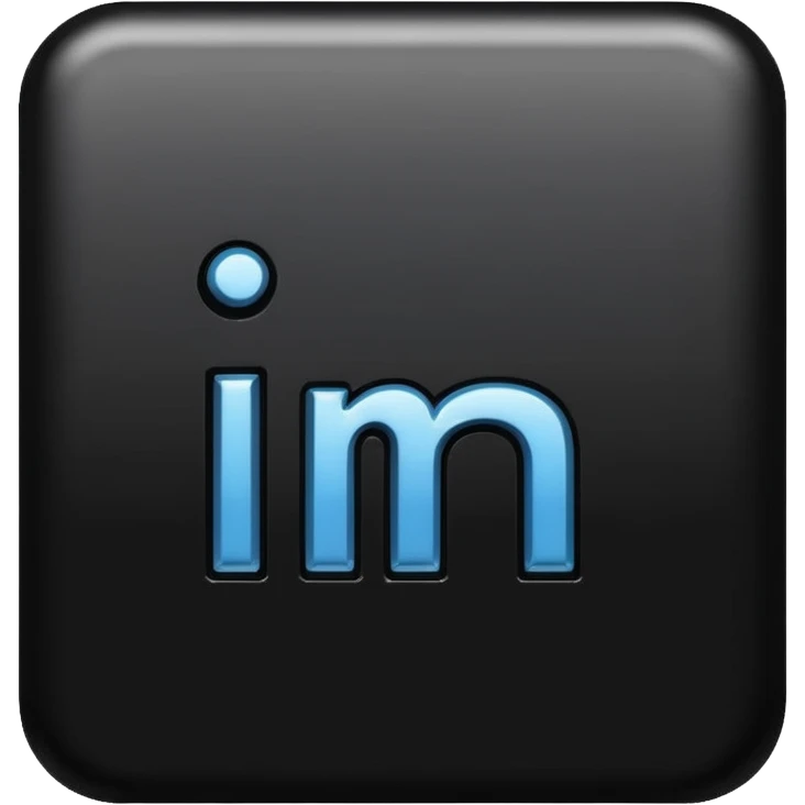 black 3d linkedin logo emoji