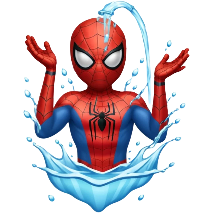 emoji de spiderman tomando agua emoji