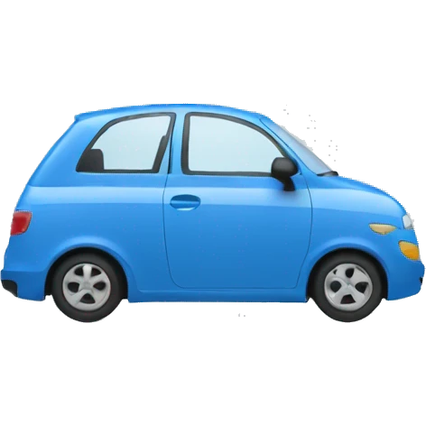 one car, blue, front view emoji