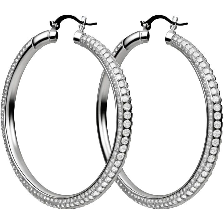 3D Rending 15k sparkling large hoop earrings
 emoji