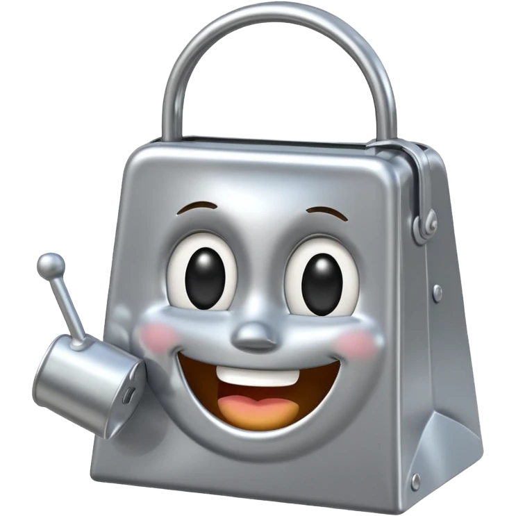 cowbell with smiling face emoji