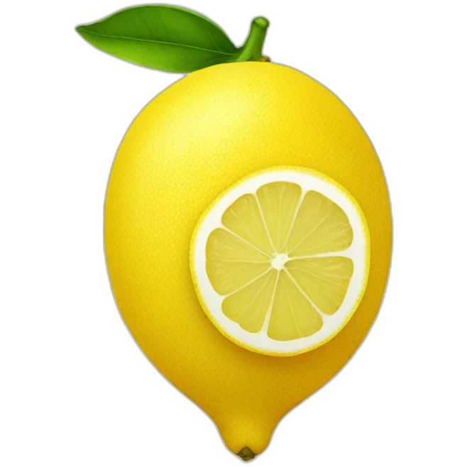 Lemon with leaf emoji