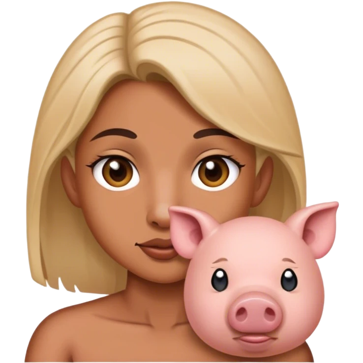 Half pig woman m emoji