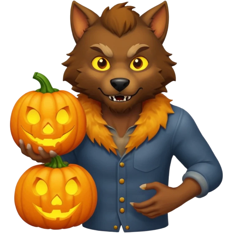 werewold with pumpkin  emoji