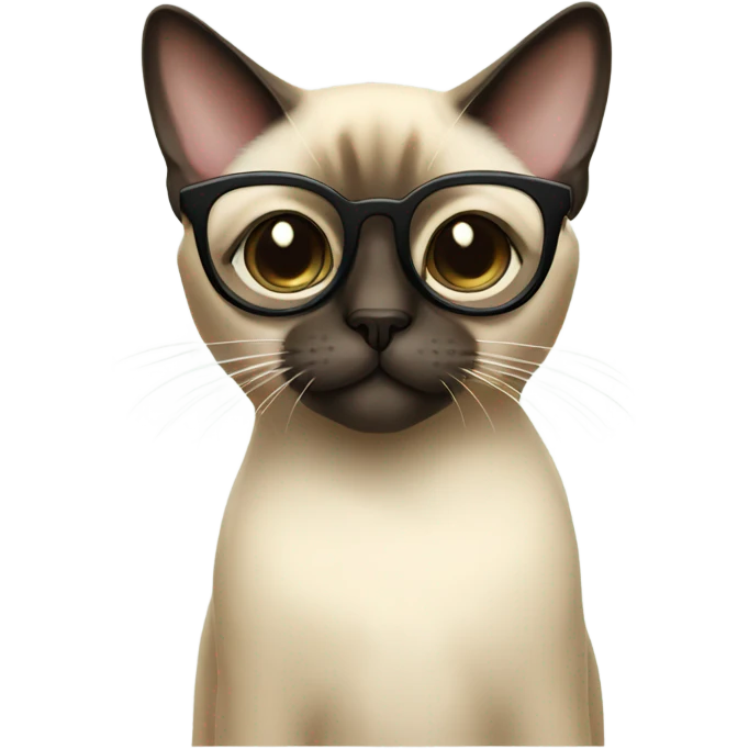 Siamese cat with glass ￼on emoji