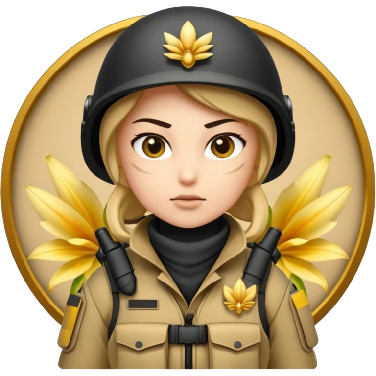 Special force unit with golden lily sign emoji