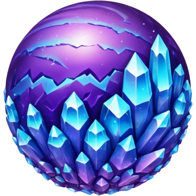 planet, surface covered in glowing crystals  emoji