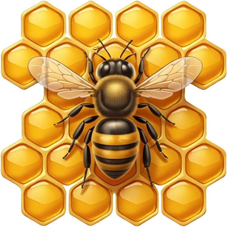 honeycomb with a bee emoji
