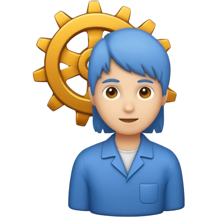 person icon with a small gear next to it emoji