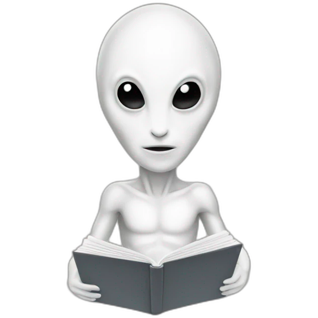 White alien notebook emoji