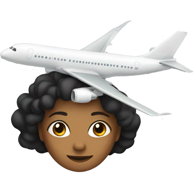 woman above a plane emoji