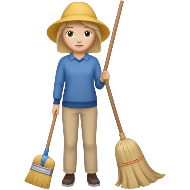 Person sweeping the floor with a broom emoji