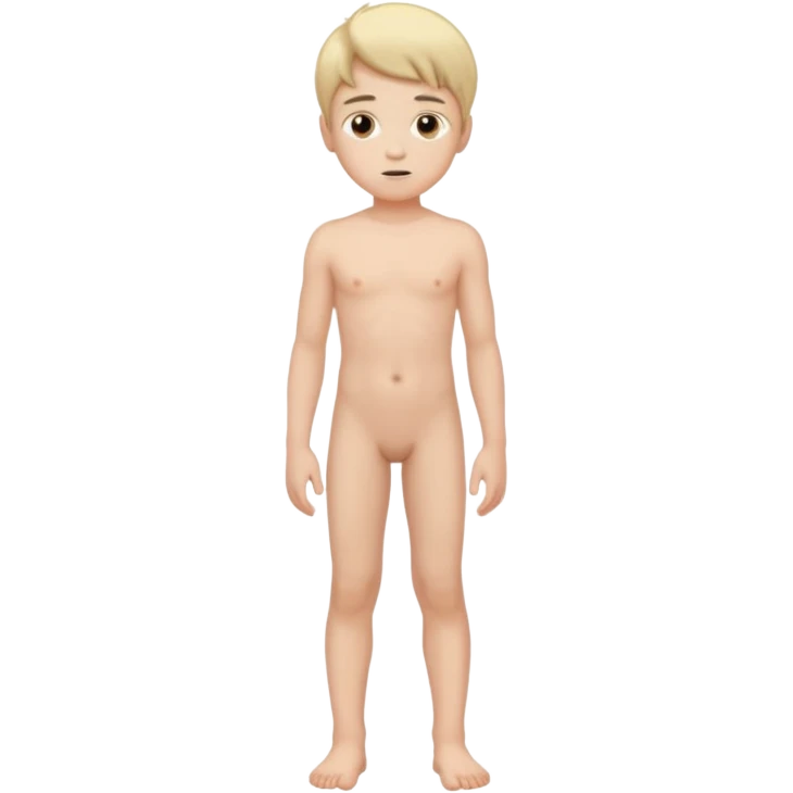 Make a naked boy standing emoji