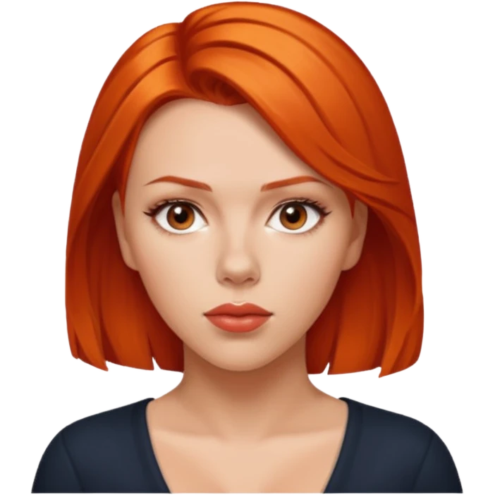 scarlett johansson, orange red emoji