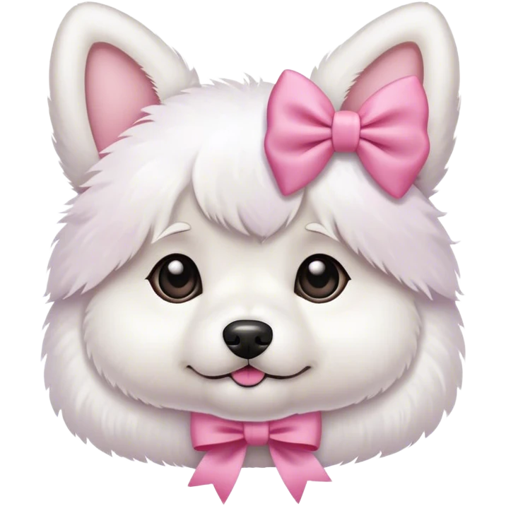 Cute dog wearing a pink bow emoji