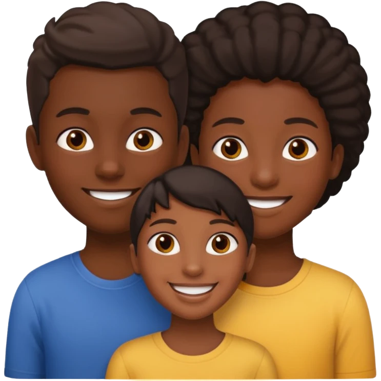 A black girl in the middle of 2 white boys emoji