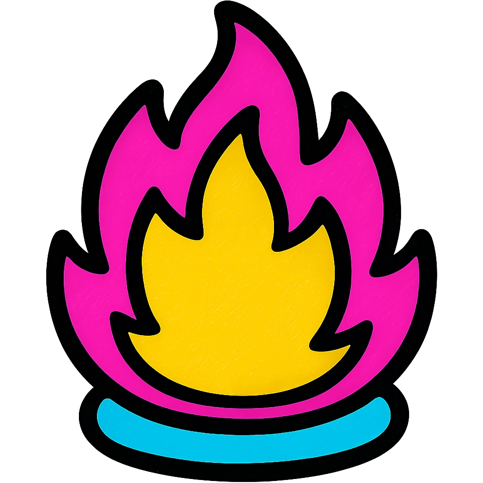 stylized vibrant simple fire icon emoji