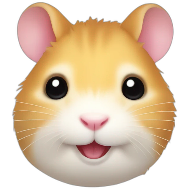 Hamster with chubby cheeks and rings on teeth with smile emoji