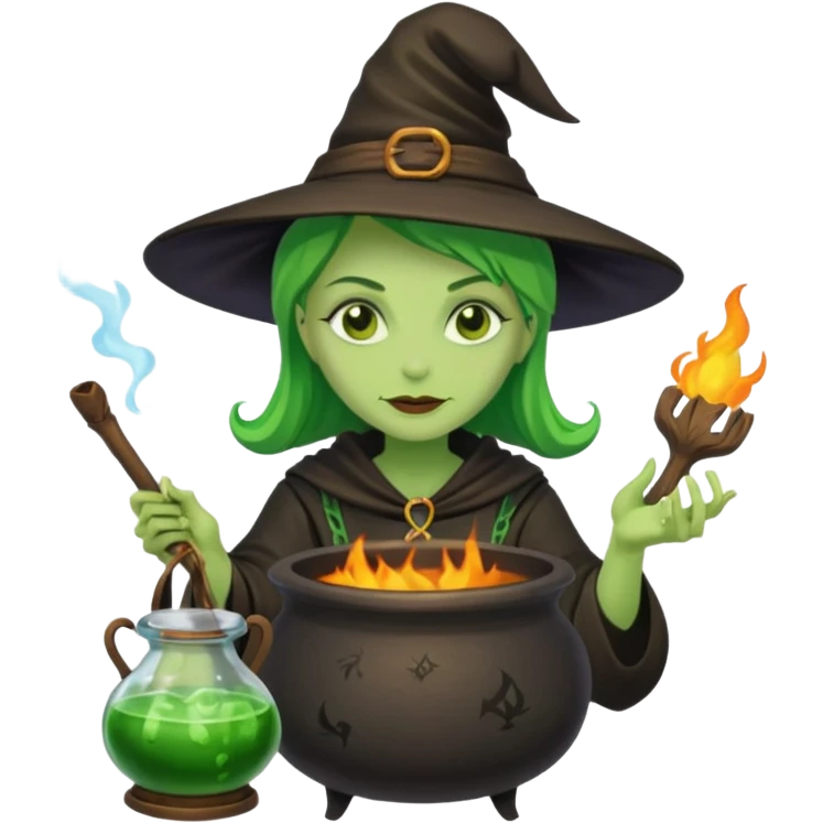 green witch cooking potion emoji