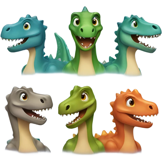 Five dinosaur emojis. emoji