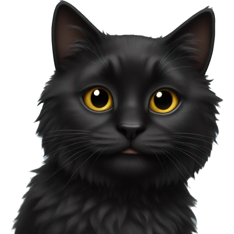 Fluffy black cat  emoji