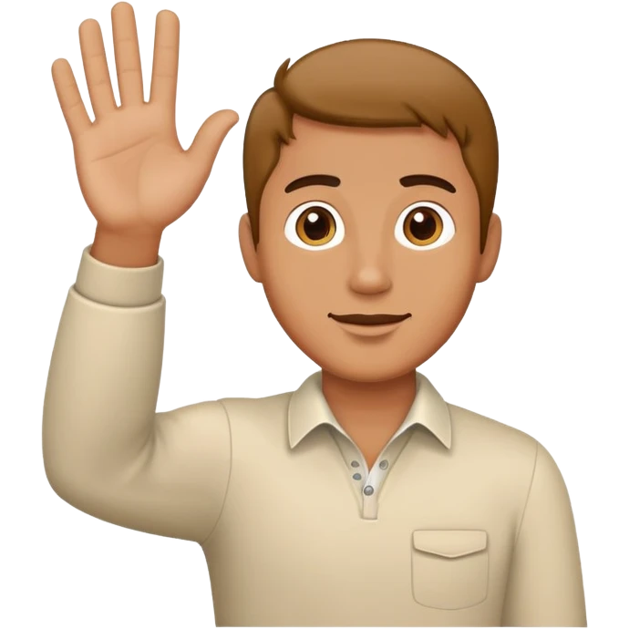 Парень машет рукой  emoji